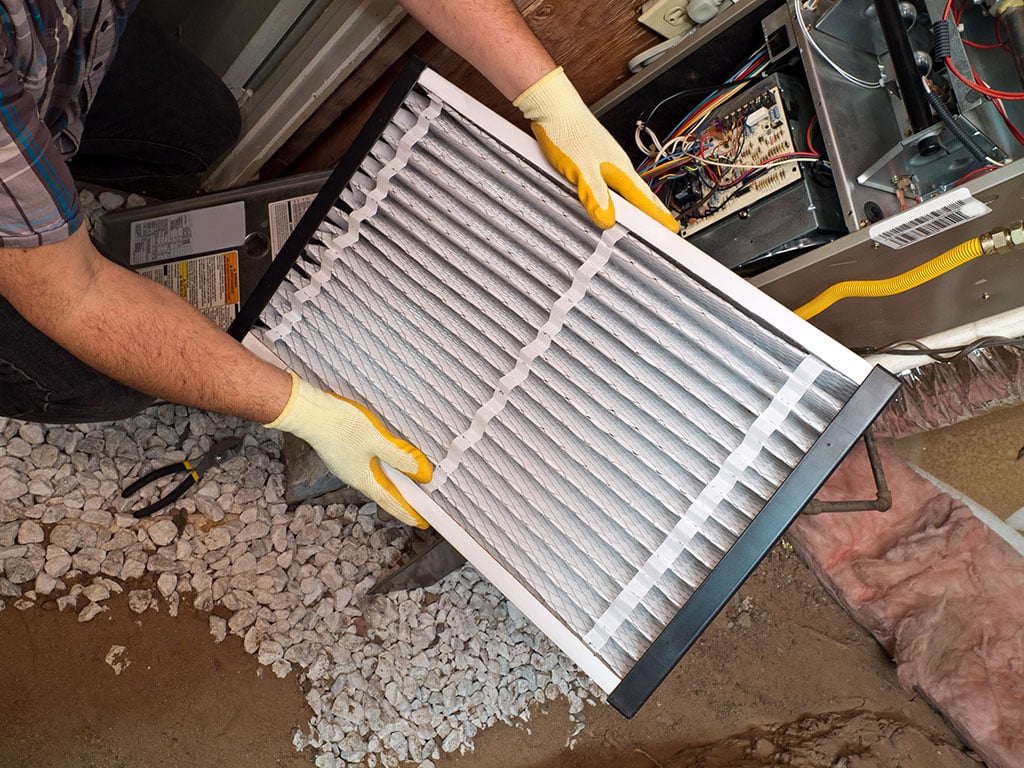 replacing furnace filter