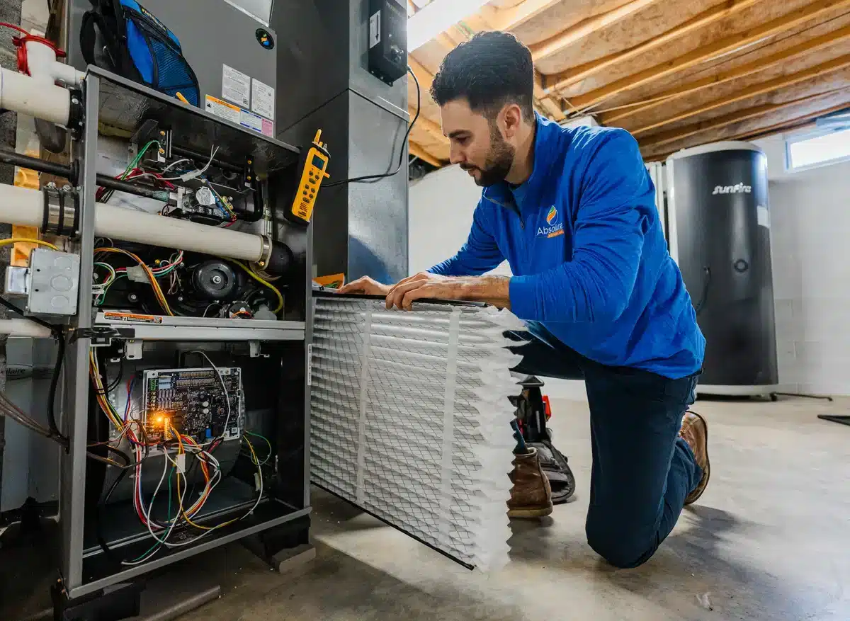 Absolute Air Tech replacing air filter.