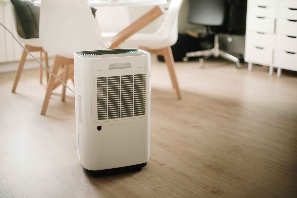 dehumidifier in home to help with excess moisture and indoor air quality