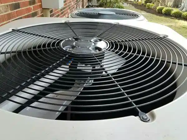 Close up of an ac fan outside